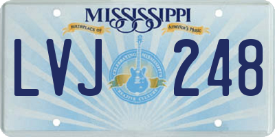 MS license plate LVJ248