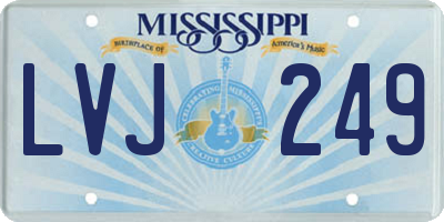 MS license plate LVJ249