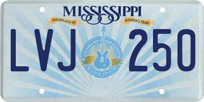 MS license plate LVJ250