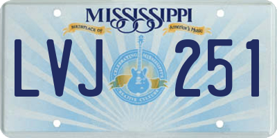MS license plate LVJ251