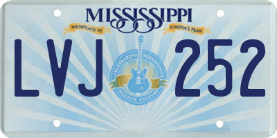 MS license plate LVJ252
