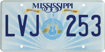 MS license plate LVJ253