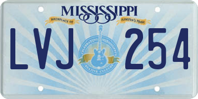 MS license plate LVJ254