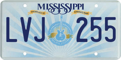 MS license plate LVJ255
