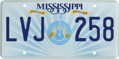MS license plate LVJ258