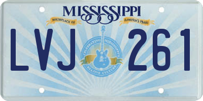 MS license plate LVJ261