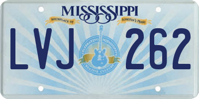 MS license plate LVJ262