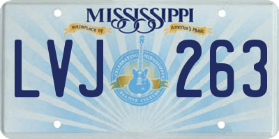MS license plate LVJ263