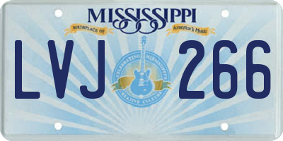 MS license plate LVJ266