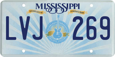MS license plate LVJ269