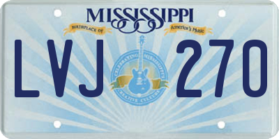 MS license plate LVJ270