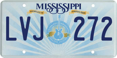 MS license plate LVJ272