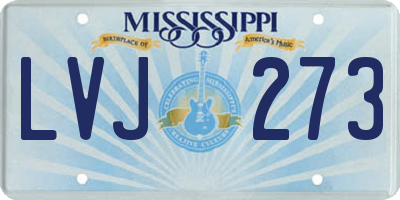 MS license plate LVJ273