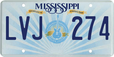 MS license plate LVJ274