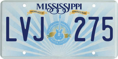 MS license plate LVJ275