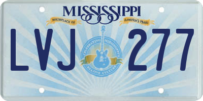 MS license plate LVJ277