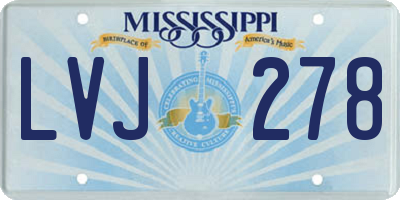 MS license plate LVJ278