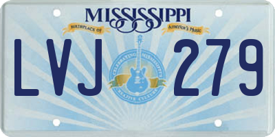 MS license plate LVJ279