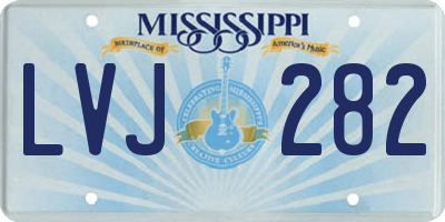 MS license plate LVJ282