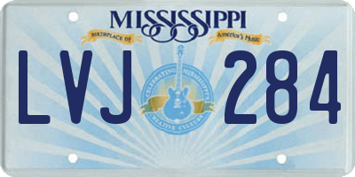 MS license plate LVJ284