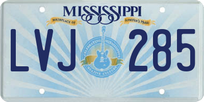 MS license plate LVJ285