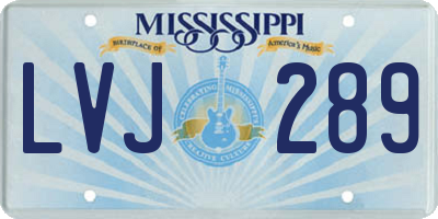 MS license plate LVJ289