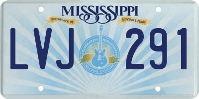 MS license plate LVJ291