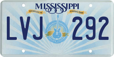 MS license plate LVJ292