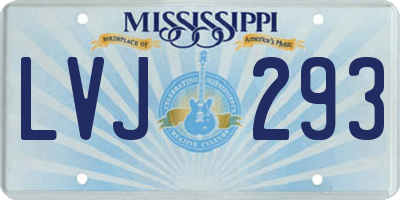 MS license plate LVJ293