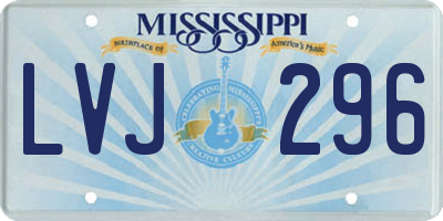 MS license plate LVJ296