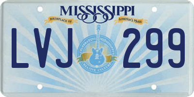 MS license plate LVJ299