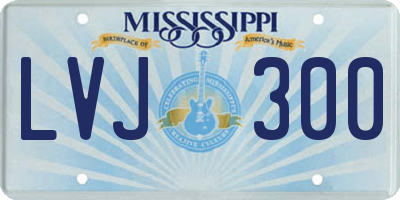 MS license plate LVJ300