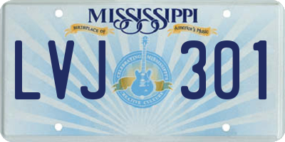 MS license plate LVJ301