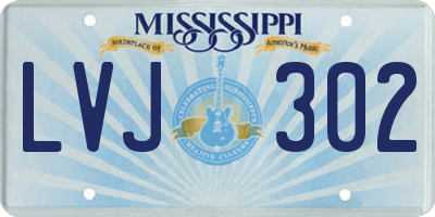 MS license plate LVJ302