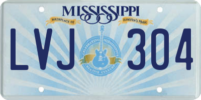 MS license plate LVJ304