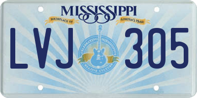 MS license plate LVJ305