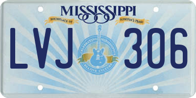MS license plate LVJ306