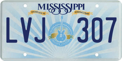 MS license plate LVJ307