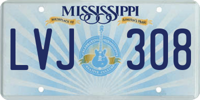 MS license plate LVJ308