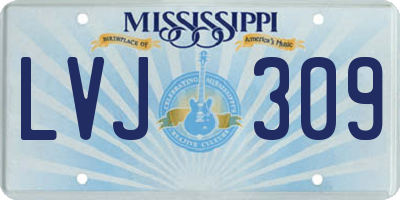 MS license plate LVJ309