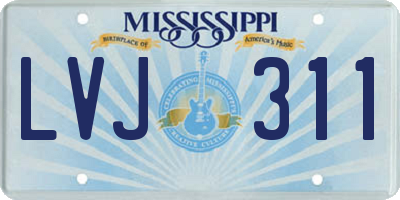 MS license plate LVJ311