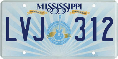 MS license plate LVJ312