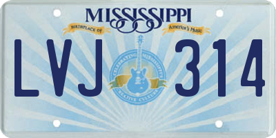 MS license plate LVJ314