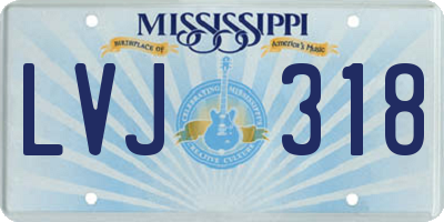 MS license plate LVJ318