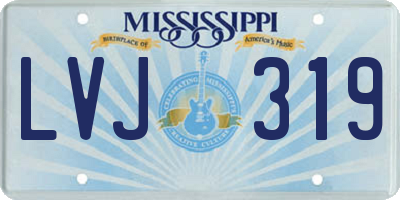 MS license plate LVJ319