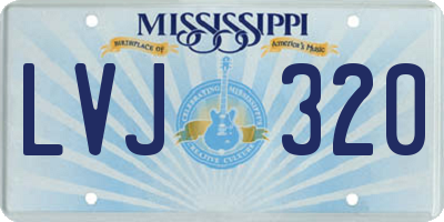 MS license plate LVJ320