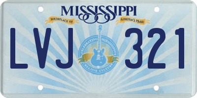 MS license plate LVJ321