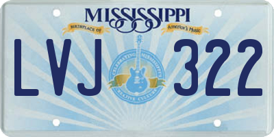 MS license plate LVJ322
