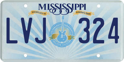 MS license plate LVJ324