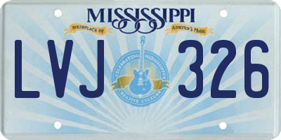 MS license plate LVJ326